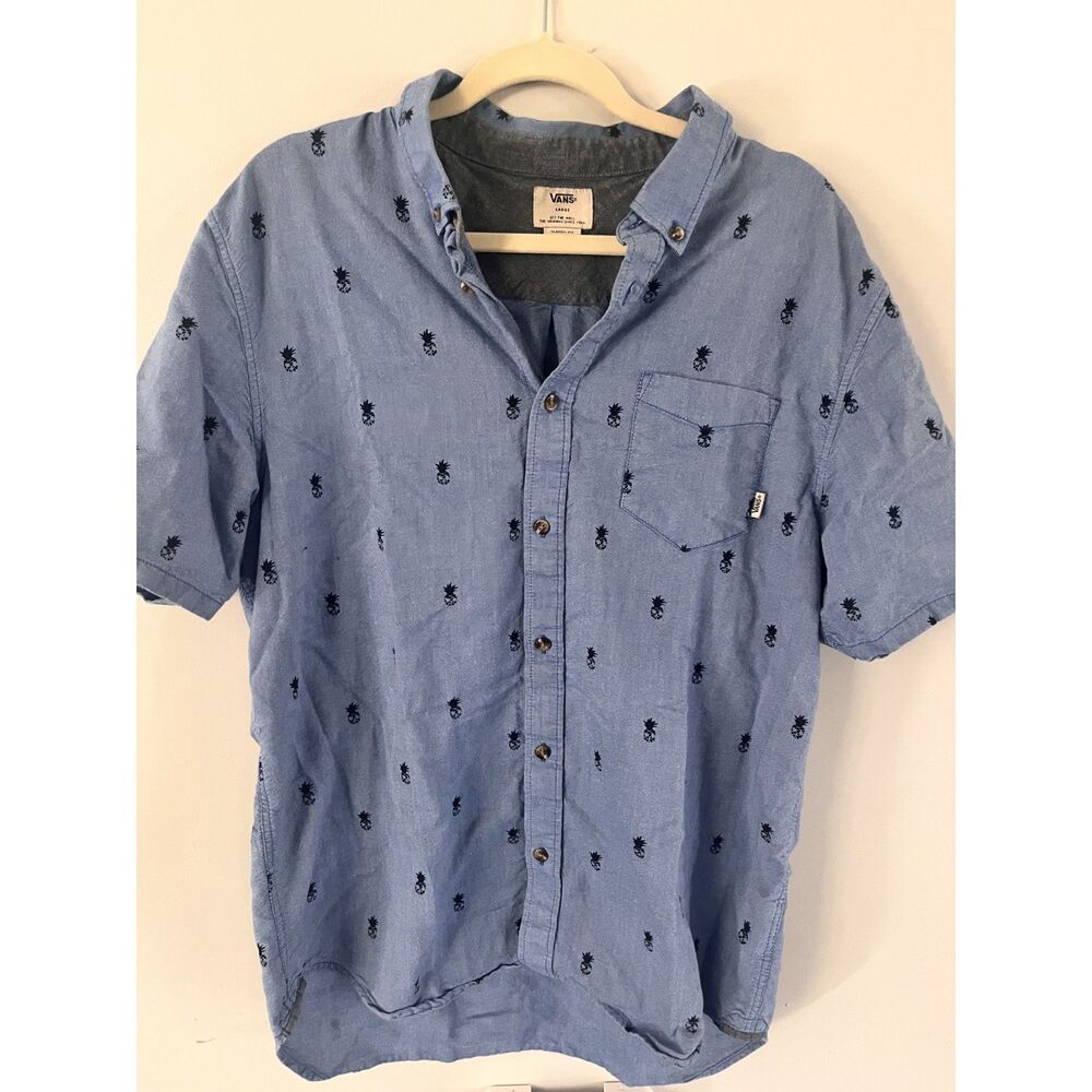 Vans Tropical Mens Button Down Short Sleeve Top Size Large